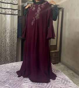 Maroon Embellished Gown