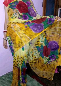 Floral Print Saree