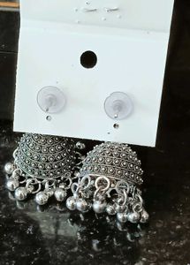 Oxidise silver Jhumka Earrings