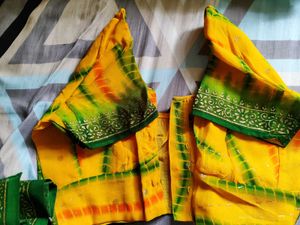 Yellow &amp; Green Saree