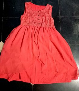 Coral Sleeveless Dress