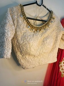 Tarunis Pink Dual Shaded Crop Top Lehenga Dupatta