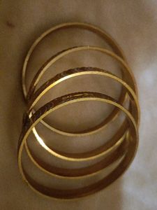 Sterling Silver Gold-Plated Bangle Set (Pack of 4)