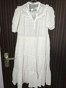 Gorgeous Pure Cotton White Lace Dress
