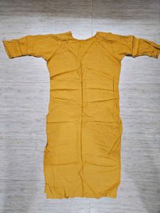 Yellow Embroidered Kurti