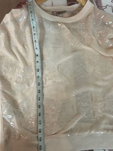 Embroidered Cream Top