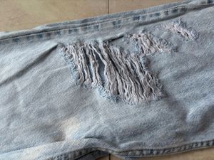 Straight ribbed jeans