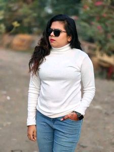 White Turtleneck Top