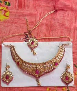 Kundan Ka Har Set Pink Color