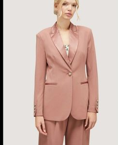 coral nude blazer