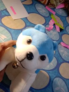 Blue &amp; White Plush Bear