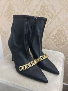 Black Chain Detail Boots
