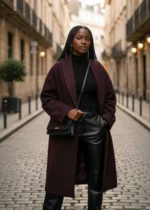 Burgundy Winter Coat 36-40 ✓ free size