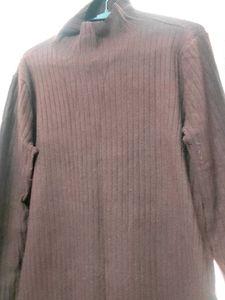 Brown Knit Midi Dress