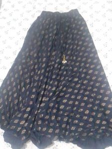 Dark Blue Festive Long Skirt