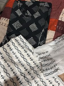 Black & White Printed Kurti Set