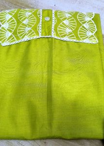 Lime Green scalloped Embroidered Kurta Set