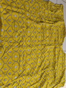 Yellow Printed Kaftaan Kurta