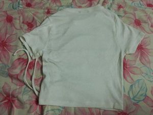 Aesthetic White Top With Drawstring