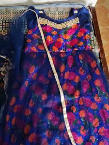 Blue Flower Net Gown