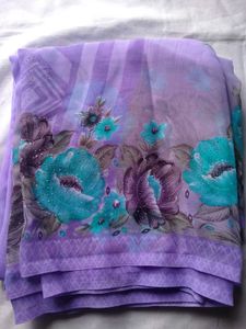 Floral Purple Saree