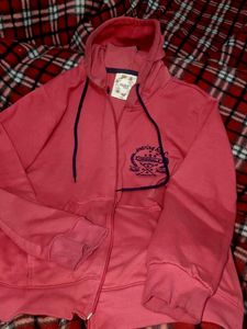 Coral Zip-Up Hoodie