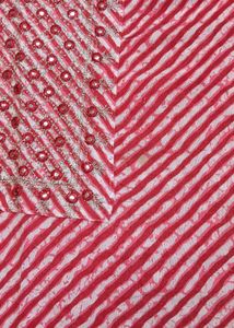 Red And White Lehariya Kurti