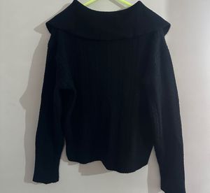 Black Ribbed Pullover