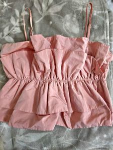 Zara Taffeta Crop Top- Barely Used Once
