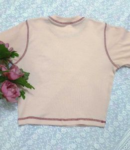 Pinteresty Brown Heart Baby Ribbed Top