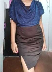 Stunning Blue Black Bodycon Dress
