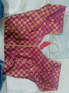 Purple &amp; Gold Brocade Blouse