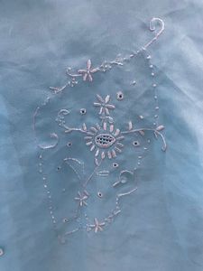 Blue Embroidered Top