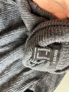Gray Ribbed Turtleneck Bodysuit