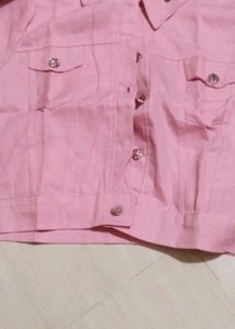 Combo Of Pink And Dark Green Denim Jacket