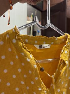 Mustard Polka Dot Maxi Dress