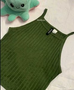 Olive Green Ribbed Tank - H&M Divided