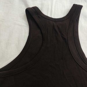 Ribbed Brown Tank Top