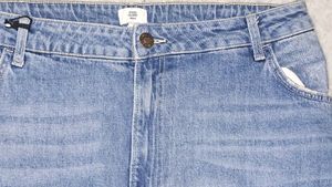 Ripped Denim Wide Leg Baggy  Jeans