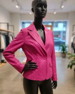 Hot Barbie Pink Leather Blazer