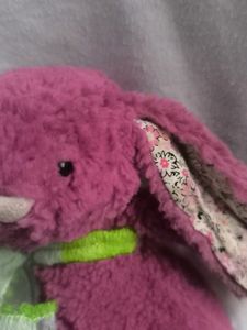 Purple Plush Bunny with Scarf