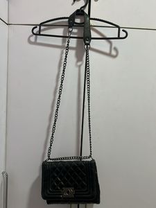 Black Quilted Crossbody Bag