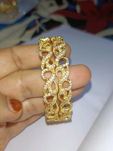 Gold Plated Cz Bangles