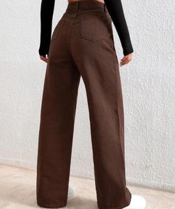 Brown Wide Leg Jeans