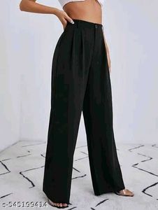 Wide Leg Black Trousers