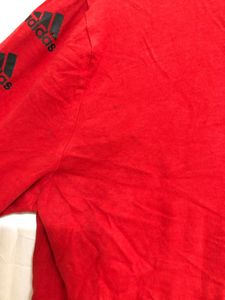 Adidas Red Long Sleeve Cotton Hoodie