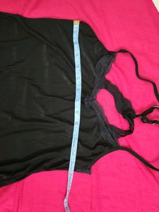 Black Satin &amp; Lace Camisole Set