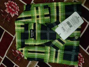 Shein Green Plaid Shirt