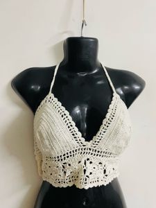 White Crochet Bralette