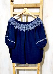 Elegant Embroidered Navy Top size-44-46